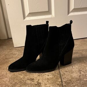 Marc Fisher “Alva” Elegant Black Suede Ankle Boots
